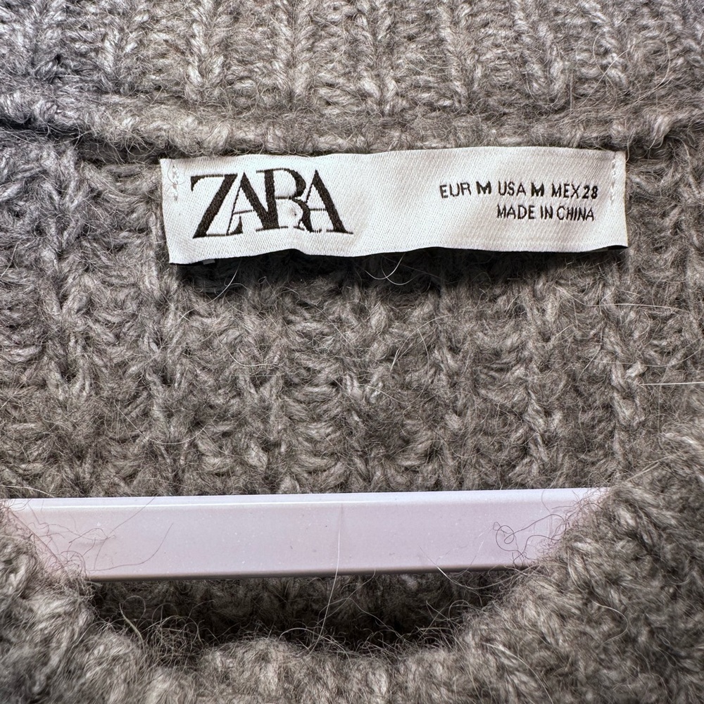 Zara Medium Grey Button Up Sweater - image 2